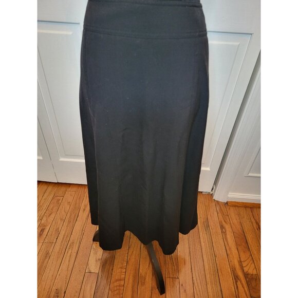 Black A Line Stretch Full Sweep Midi Skirt 10 Riding Skirt Old Money Minimalist - Picture 4 of 8